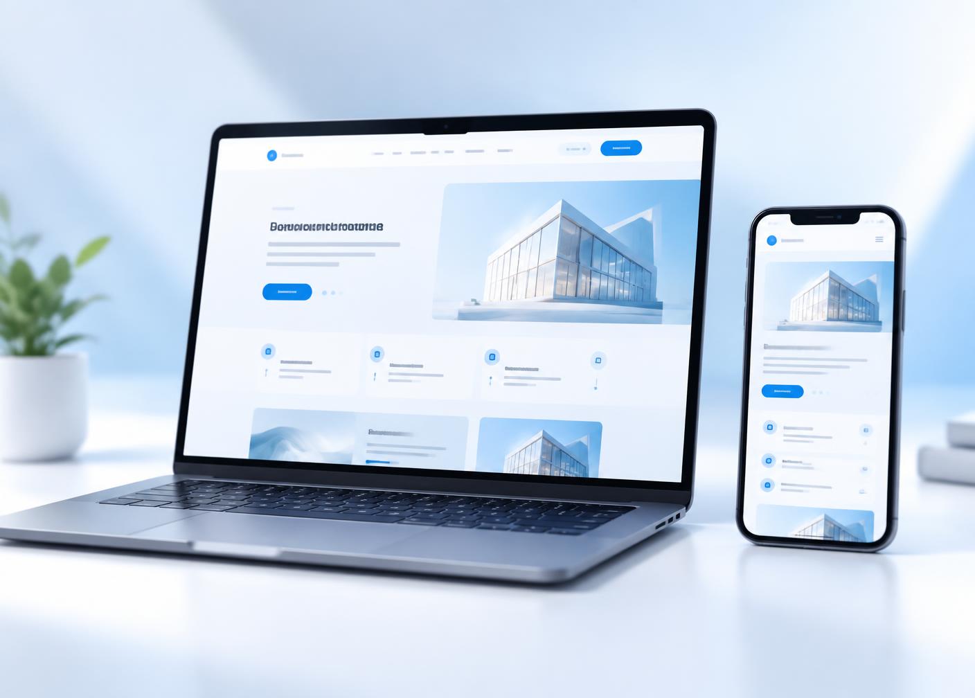Moderne Website auf Laptop und Smartphone